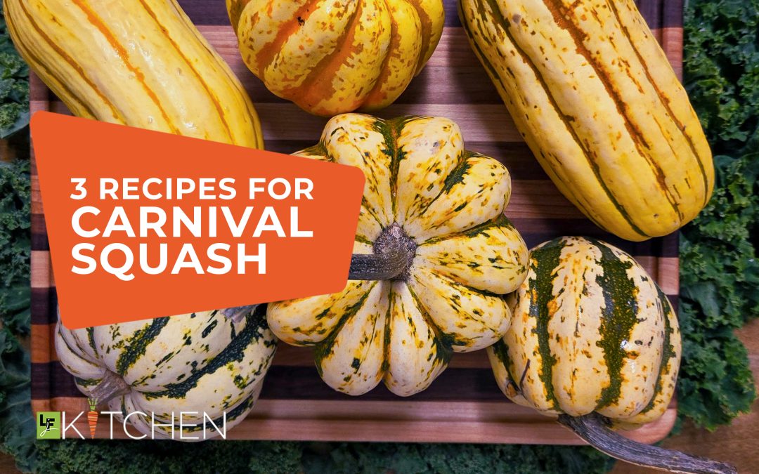 fresh local carnival squash recipe banner