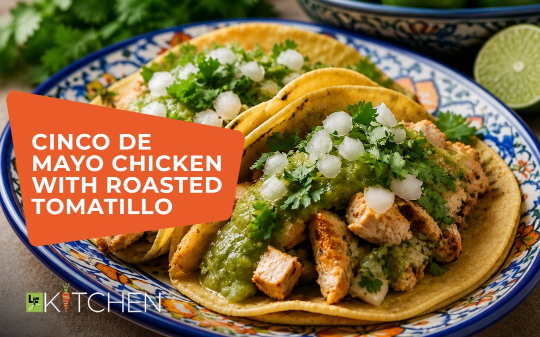 Chicken Tacos with Roasted Tomatillo Salsa Verde